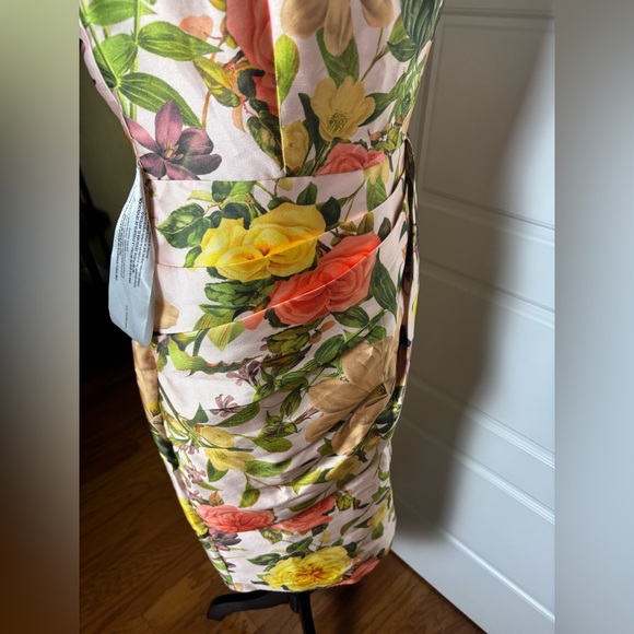 NWT Kay Unger Hyacinth Sleeveless Draped Dress Bridal Multi Blush - Picture 6 of 11